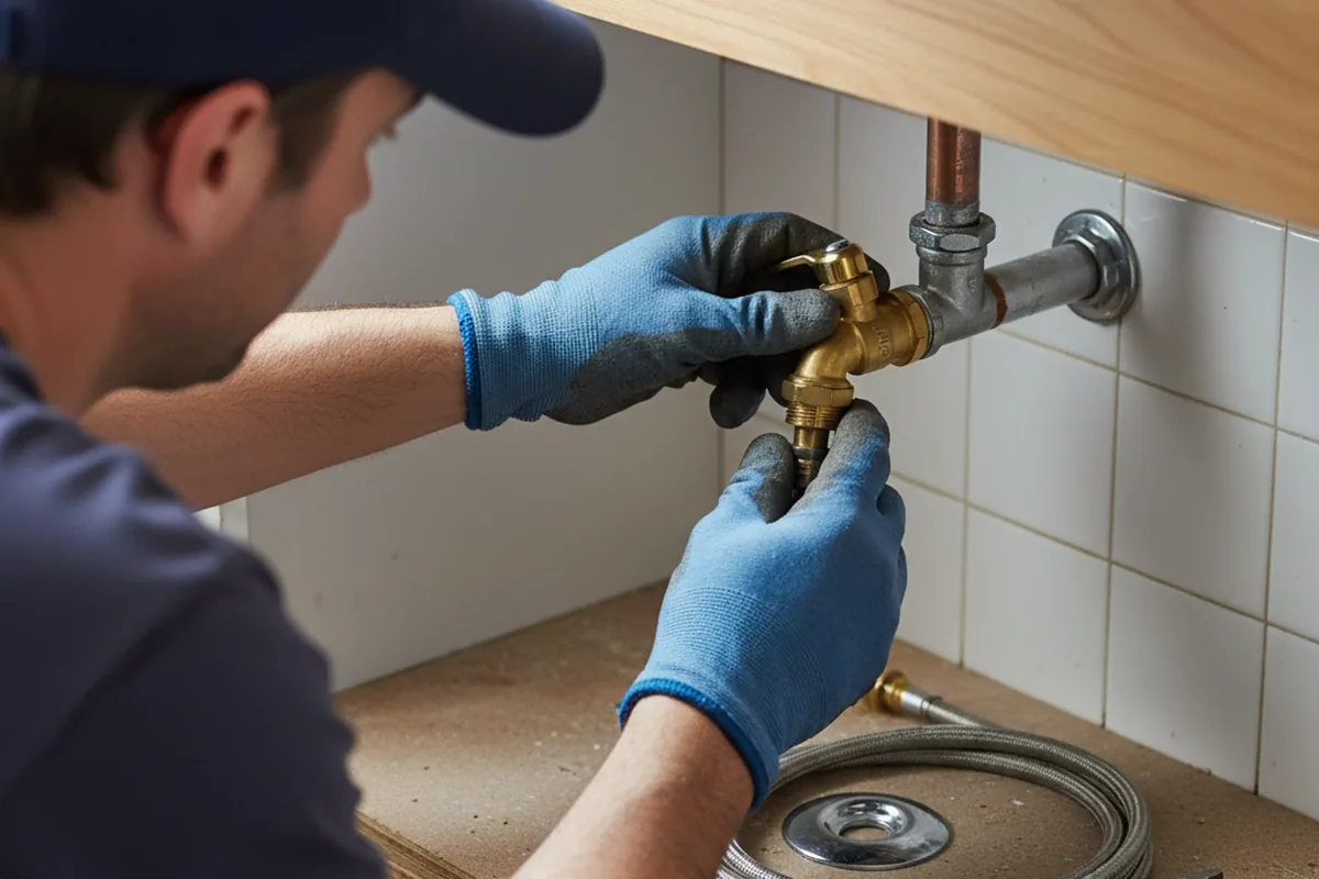 Shutoff valve and fitting work during Faucet and Fixture Repair in Danvers